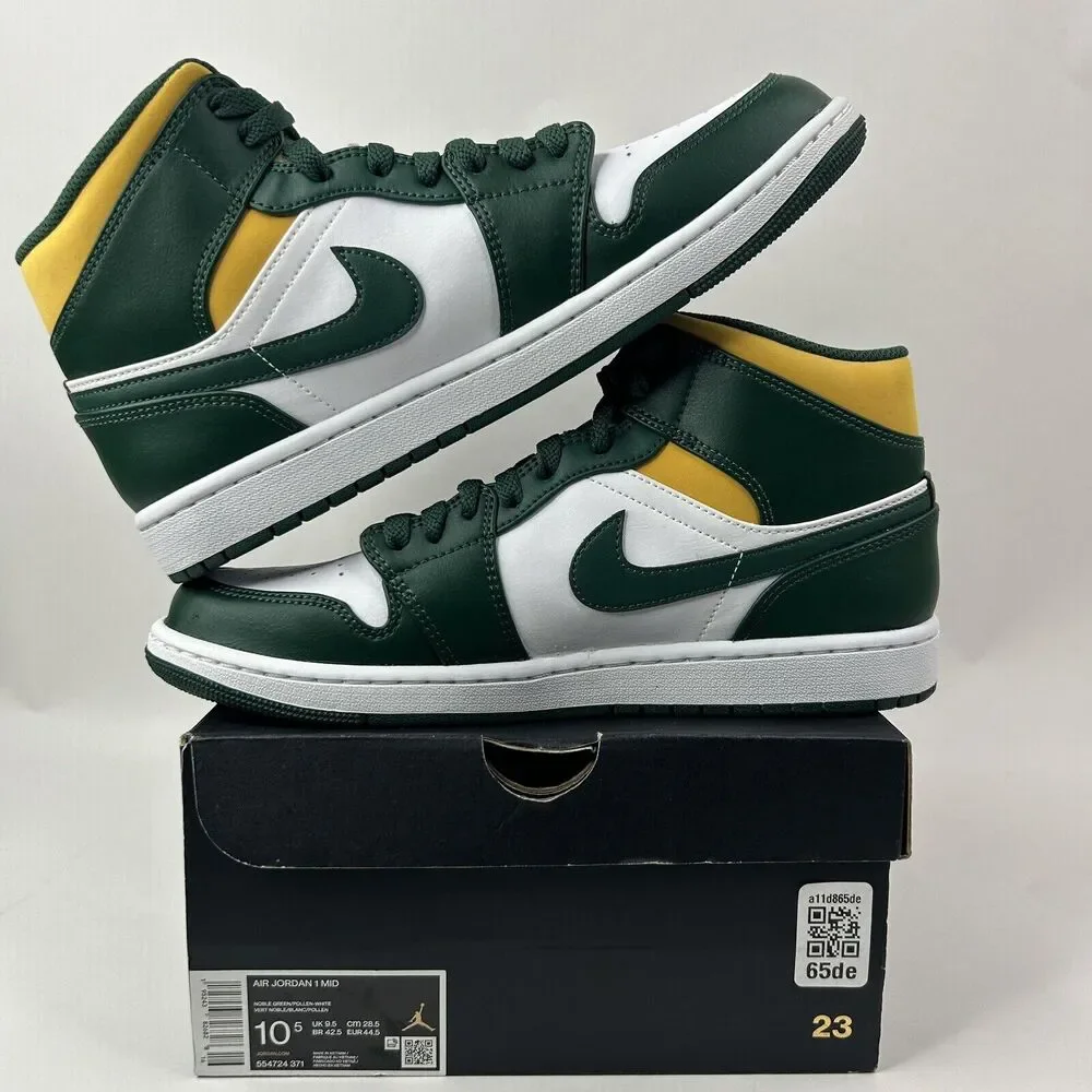 Nike Shoes Air Jordan 1 Mid Retro “Sonics/Noble Green Pollen” 2024